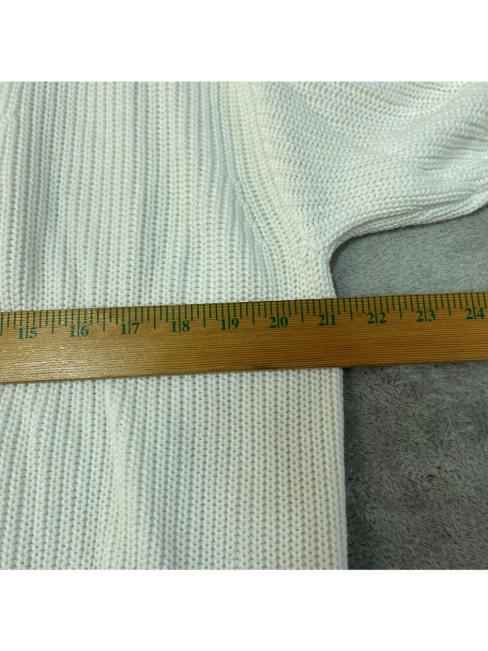 NWT Max & Mia Women's L Cardigan Ivory Open Front Ribbed Knit - Picture 8 of 12